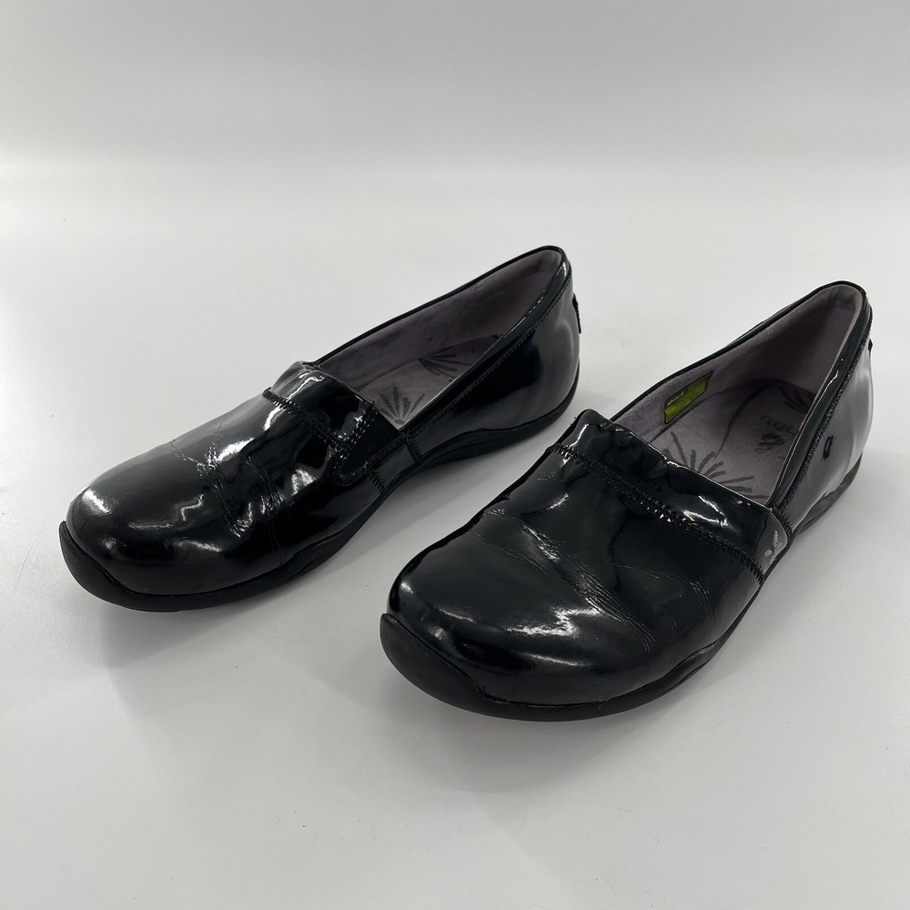 Ahnu Loafers Womens US 11 EU 42 Black Patent Leather Flat Comfort Slip On - Picture 6 of 15